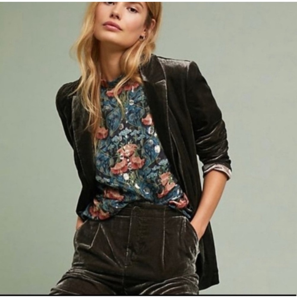 ANTHROPOLOGIE X ETT:TWA | Crushed Velvet Gallery Blazer Jacket